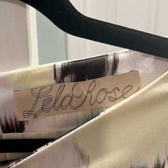 LELA ROSE Yellow, Black and Light Grey Tie Dye Knee Length Dress, Size 12 - Picture 6 of 13